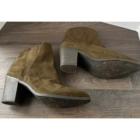 Esprit Brown Reina Pointed Toe Pull On Mid Calf Stacked Heel Boots Size 10 - Picture 4 of 11